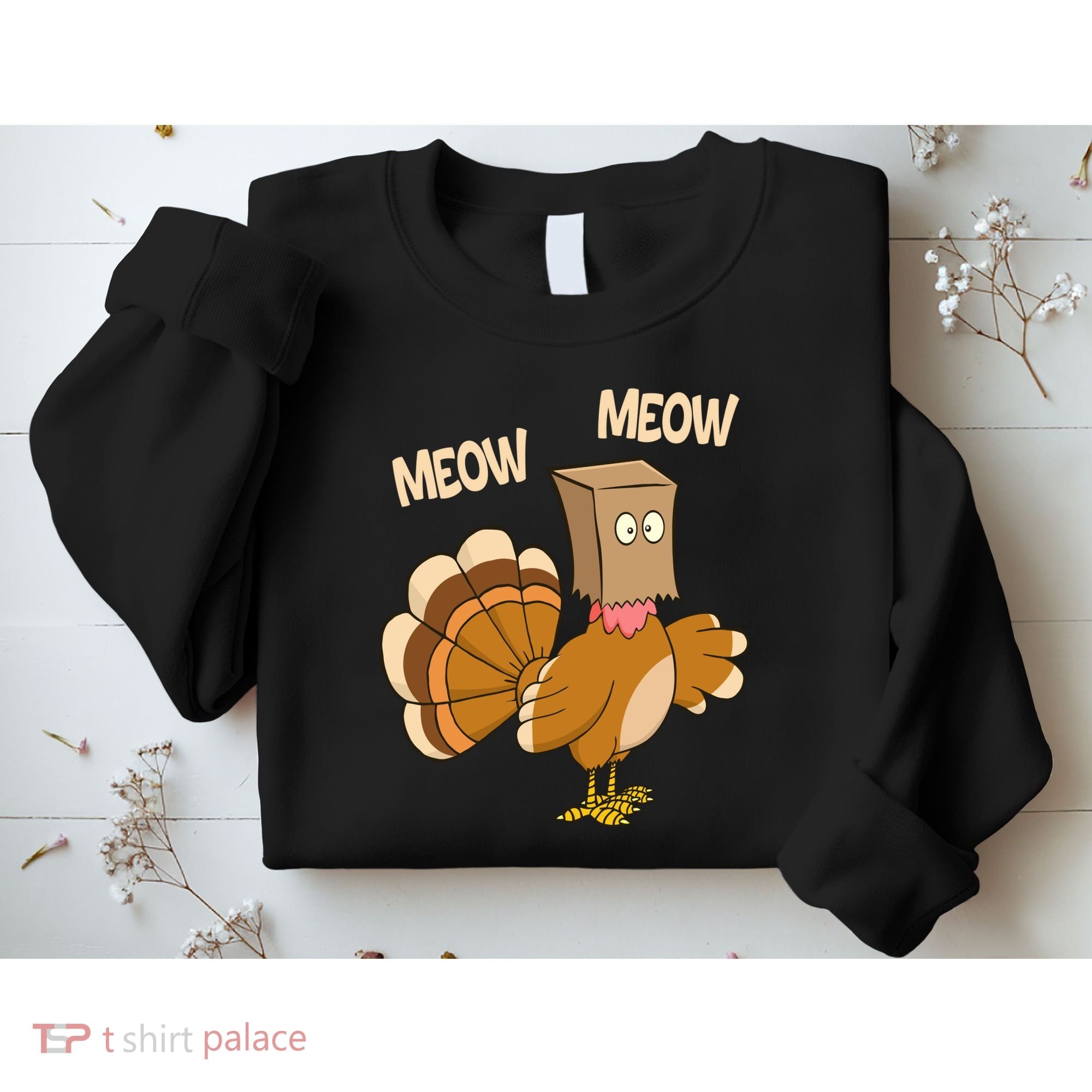Meow Turkey Funny Thanksgiving Sweatshirt