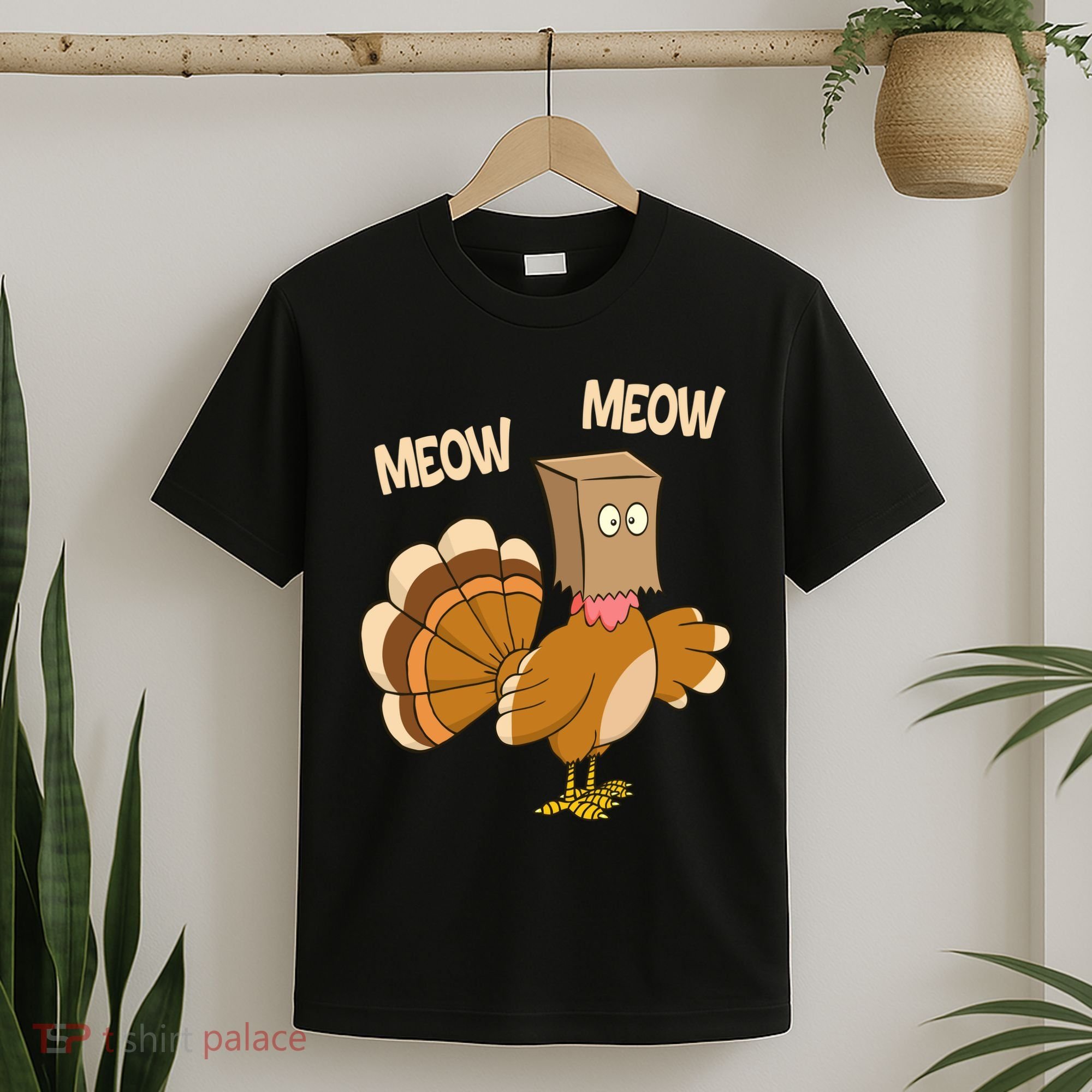Meow Turkey Funny Thanksgiving T-Shirt