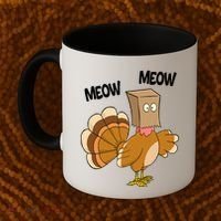 Meow Turkey Funny Thanksgiving Coffee Mug thumb 2