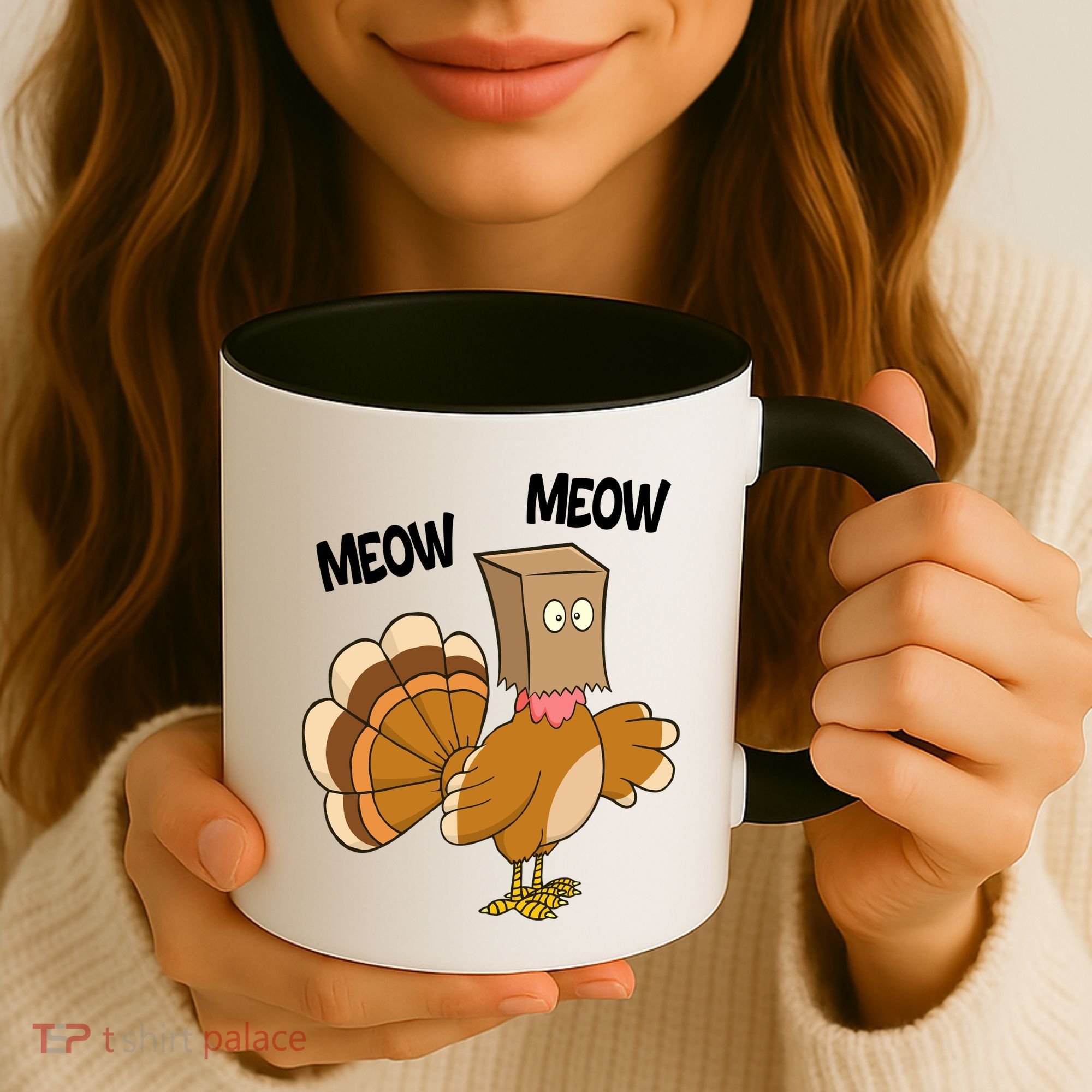 Meow Turkey Funny Thanksgiving Coffee Mug