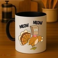 Meow Turkey Funny Thanksgiving Coffee Mug thumb 4