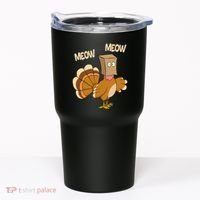 Meow Turkey Funny Thanksgiving Tumbler thumb 0
