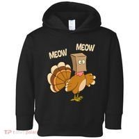 Meow Turkey Funny Thanksgiving Toddler Hoodie thumb 0
