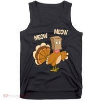 Meow Turkey Funny Thanksgiving Tank Top thumb 0