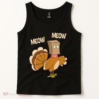 Meow Turkey Funny Thanksgiving Tank Top thumb 2