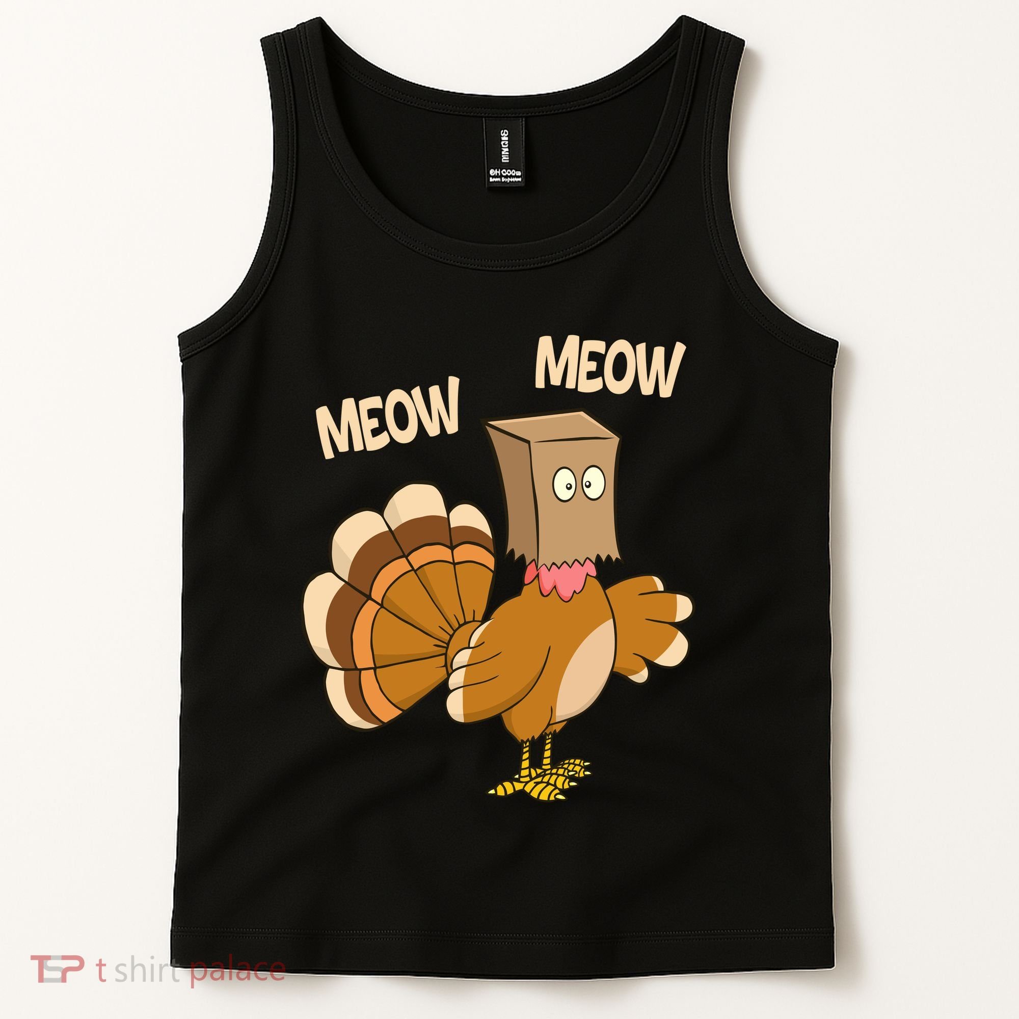 Meow Turkey Funny Thanksgiving Tank Top