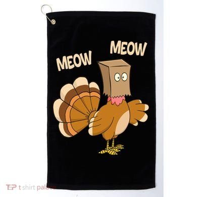 Meow Turkey Funny Thanksgiving Golf Towel