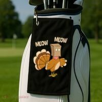 Meow Turkey Funny Thanksgiving Golf Towel thumb 2