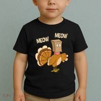 Meow Turkey Funny Thanksgiving Toddler T-Shirt thumb 2