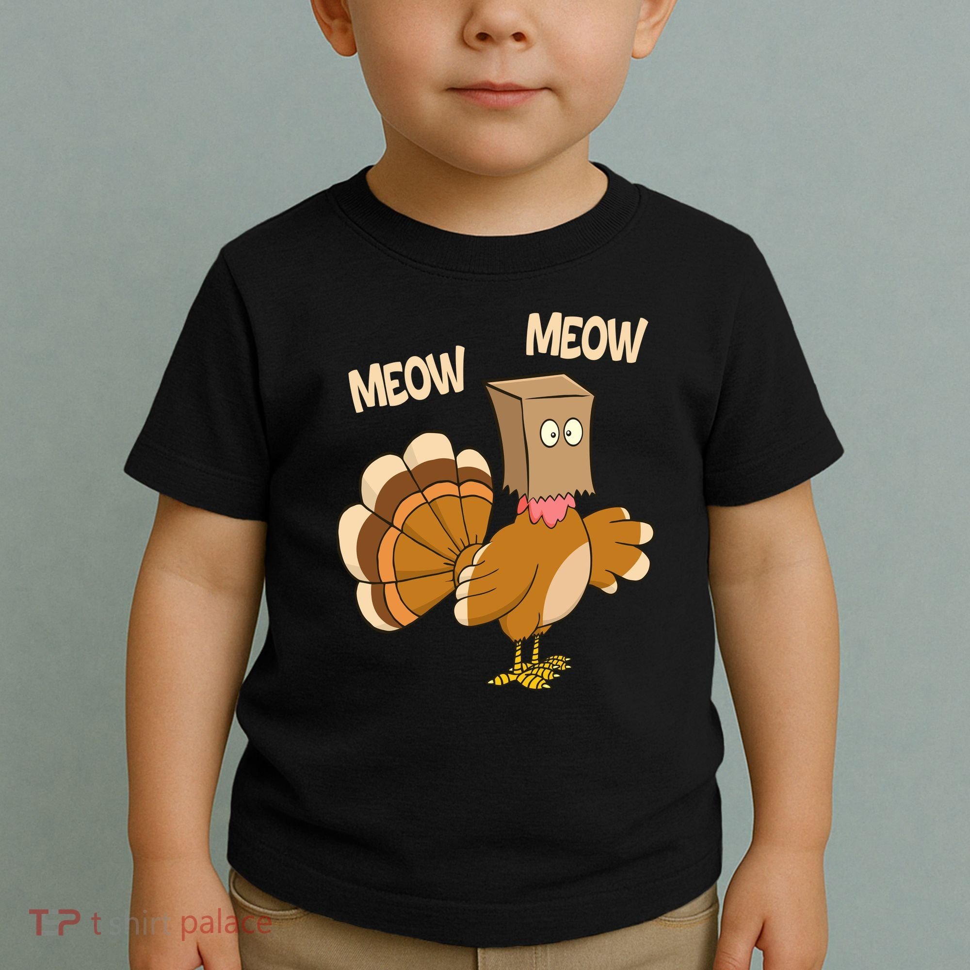 Meow Turkey Funny Thanksgiving Toddler T-Shirt