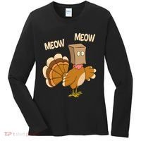 Meow Turkey Funny Thanksgiving Women's Long Sleeve Shirt thumb 0