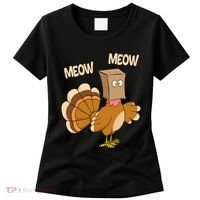 Meow Turkey Funny Thanksgiving Women's T-Shirt thumb 0