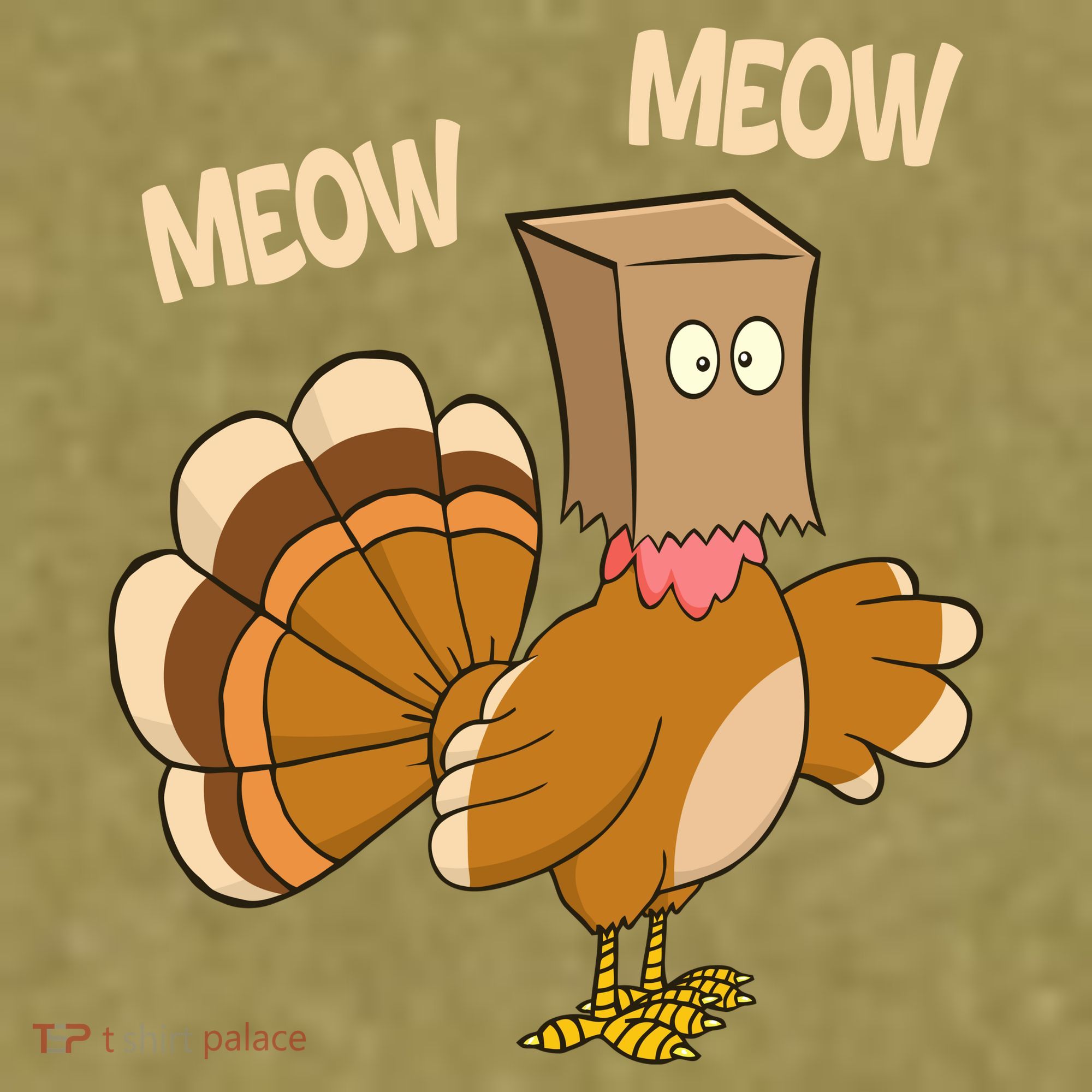 Meow Turkey Funny Thanksgiving Garment-Dyed Women's Muscle Tee