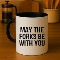 May The Forks Be With You Funny Thanksgiving Coffee Mug thumb 4