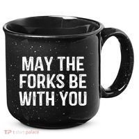 May The Forks Be With You Funny Thanksgiving 15oz Campfire Ceramic Mug thumb 0