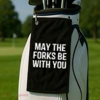 May The Forks Be With You Funny Thanksgiving Golf Towel thumb 2