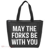 May The Forks Be With You Funny Thanksgiving Tote Bag thumb 0