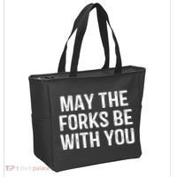 May The Forks Be With You Funny Thanksgiving Tote Bag thumb 2