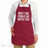 May The Forks Be With You Funny Thanksgiving Apron thumb 2