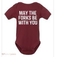 May The Forks Be With You Funny Thanksgiving Baby Bodysuit thumb 0