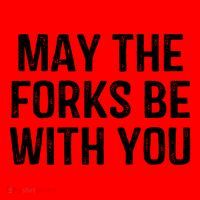 May The Forks Be With You Funny Thanksgiving Santa Hat thumb 1