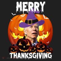 Merry Thanksgiving Funny Joe Biden Halloween Women's Sweatshirt thumb 2