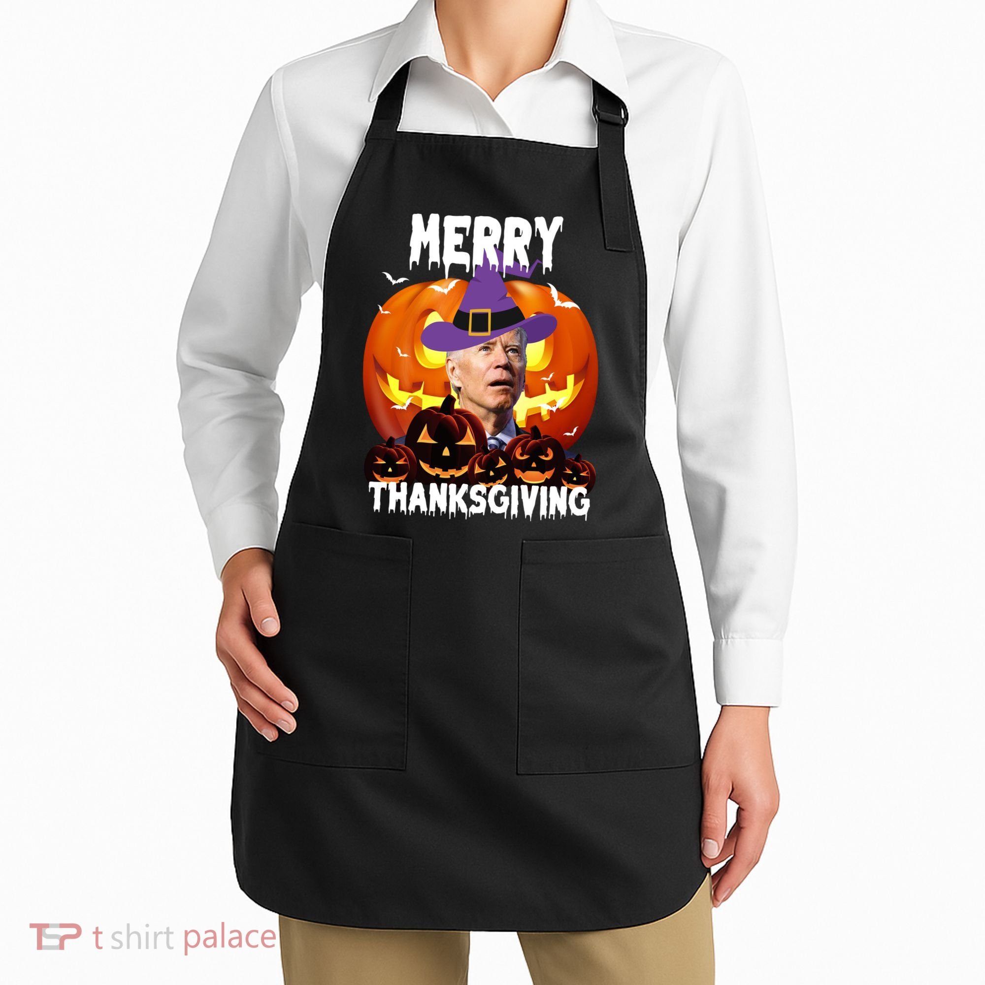 Merry Thanksgiving Funny Joe Biden Halloween Apron