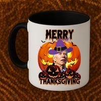 Merry Thanksgiving Funny Joe Biden Halloween Coffee Mug thumb 2