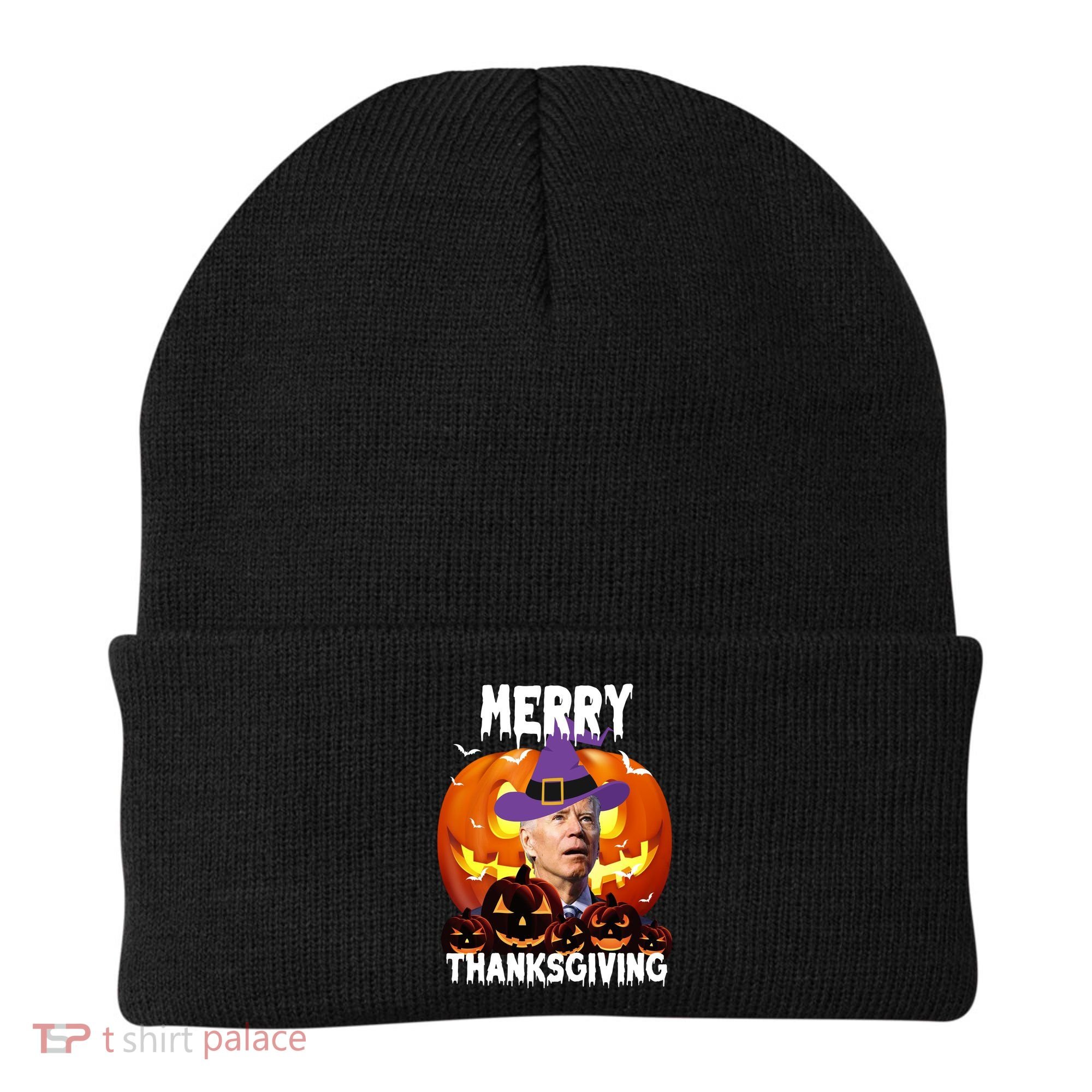 Merry Thanksgiving Funny Joe Biden Halloween Beanie