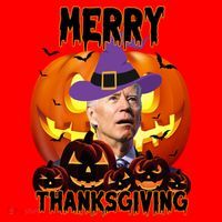 Merry Thanksgiving Funny Joe Biden Halloween Santa Hat thumb 1