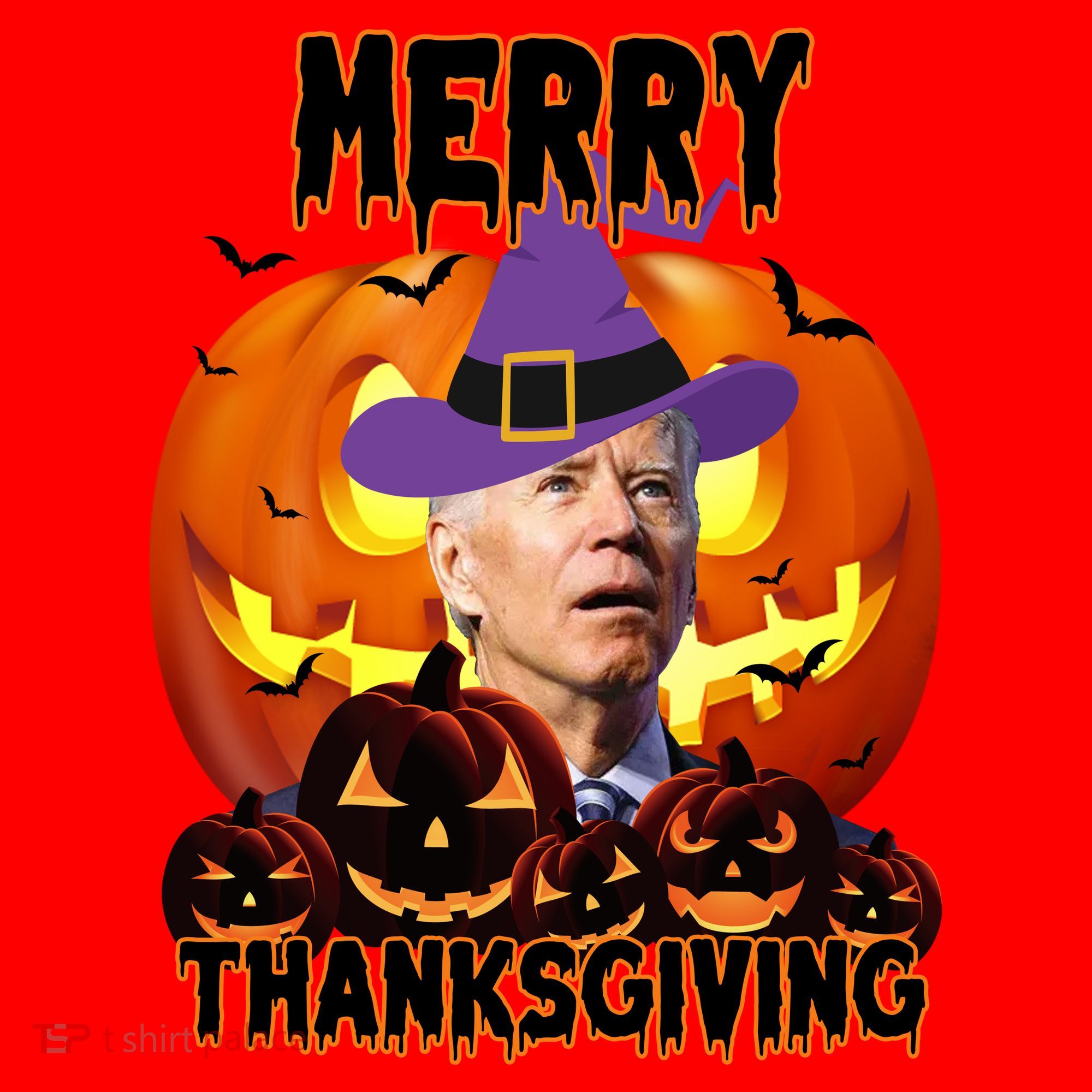 Merry Thanksgiving Funny Joe Biden Halloween Santa Hat