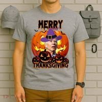 Merry Thanksgiving Funny Joe Biden Halloween T-Shirt thumb 6