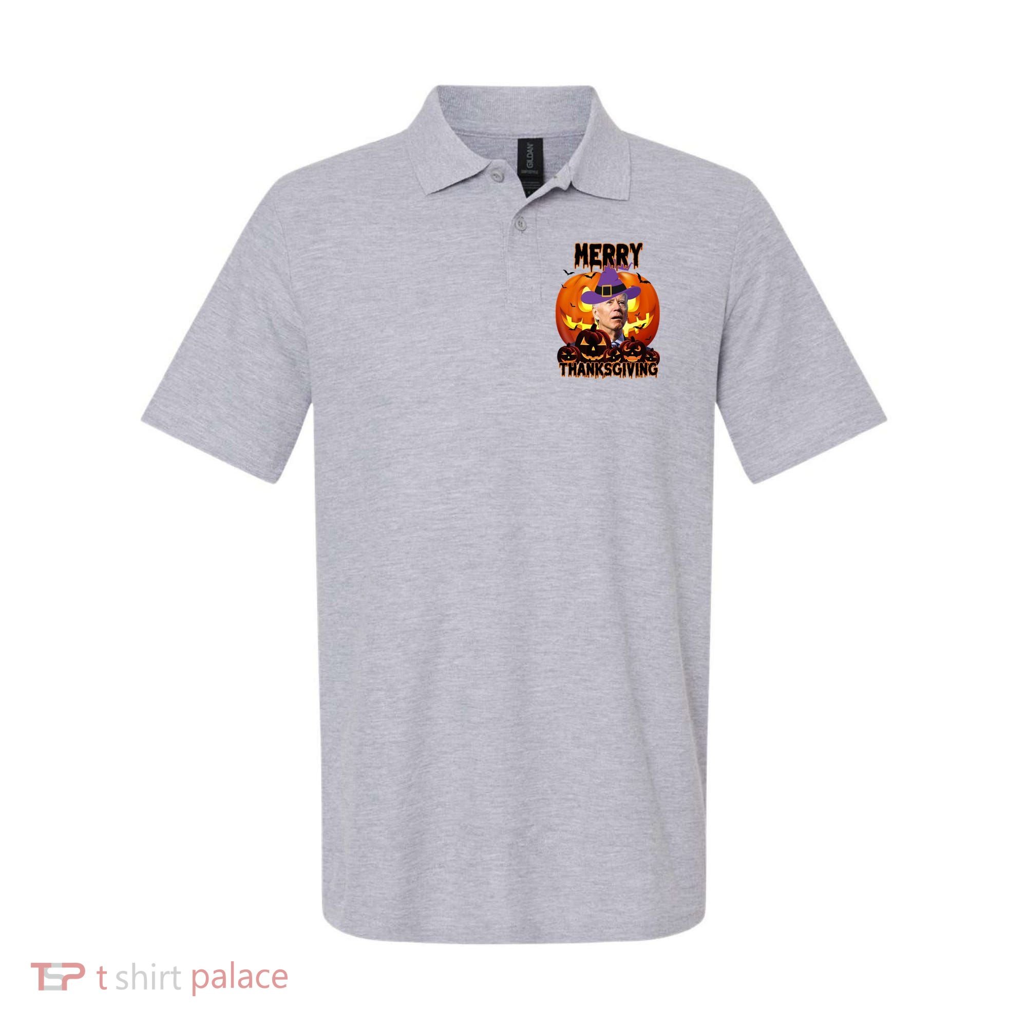 Merry Thanksgiving Funny Joe Biden Halloween Polo