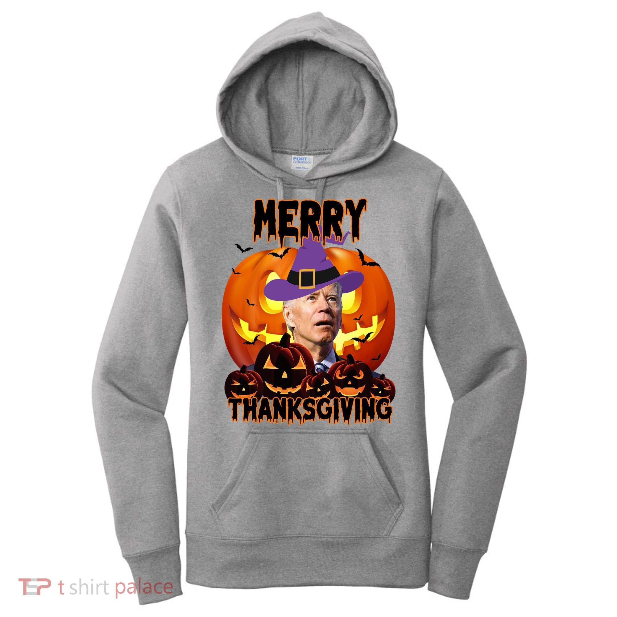 Merry Thanksgiving Funny Joe Biden Halloween Women's Hoodie