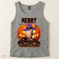 Merry Thanksgiving Funny Joe Biden Halloween Tank Top thumb 2
