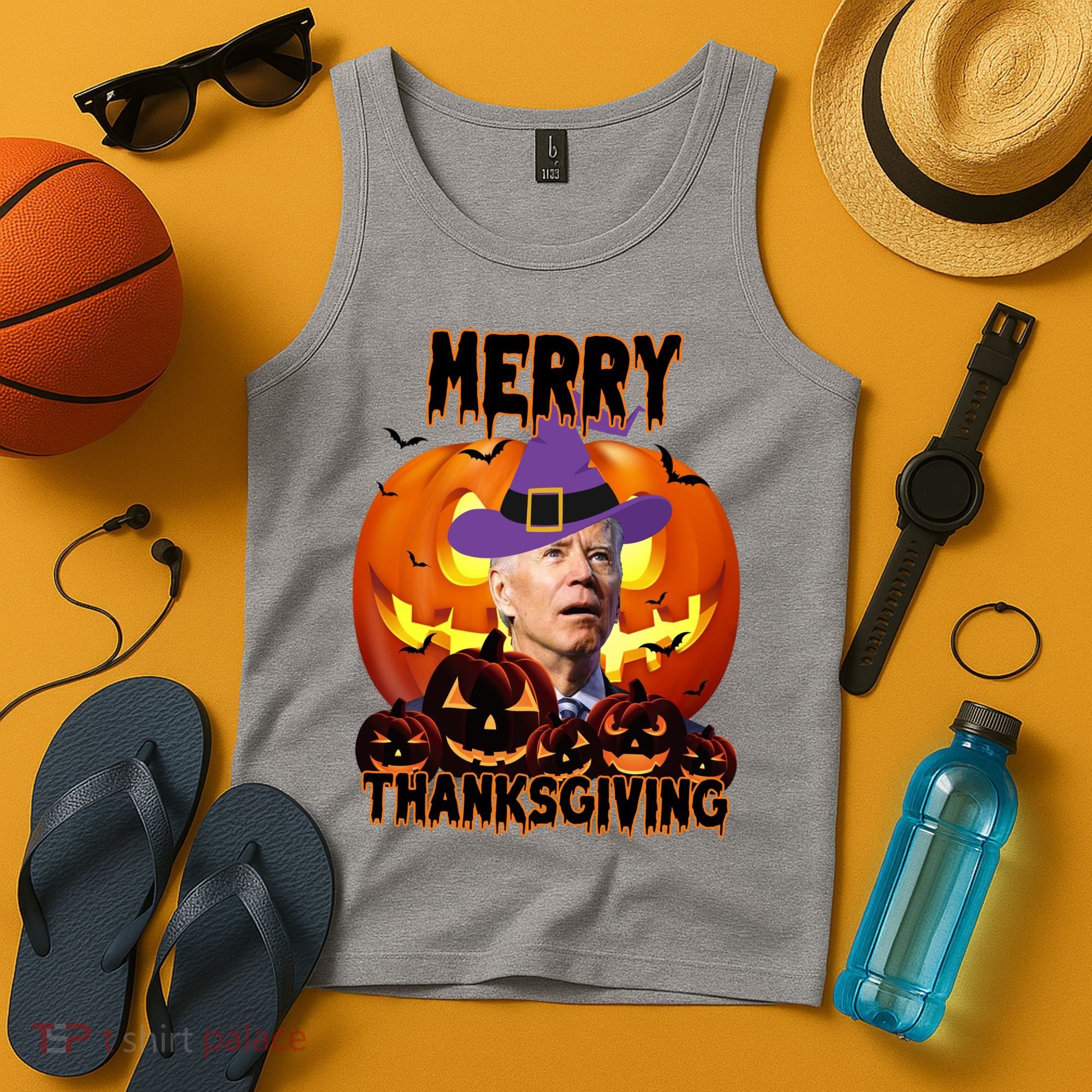 Merry Thanksgiving Funny Joe Biden Halloween Tank Top