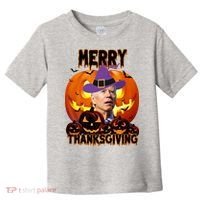 Merry Thanksgiving Funny Joe Biden Halloween Toddler T-Shirt thumb 0