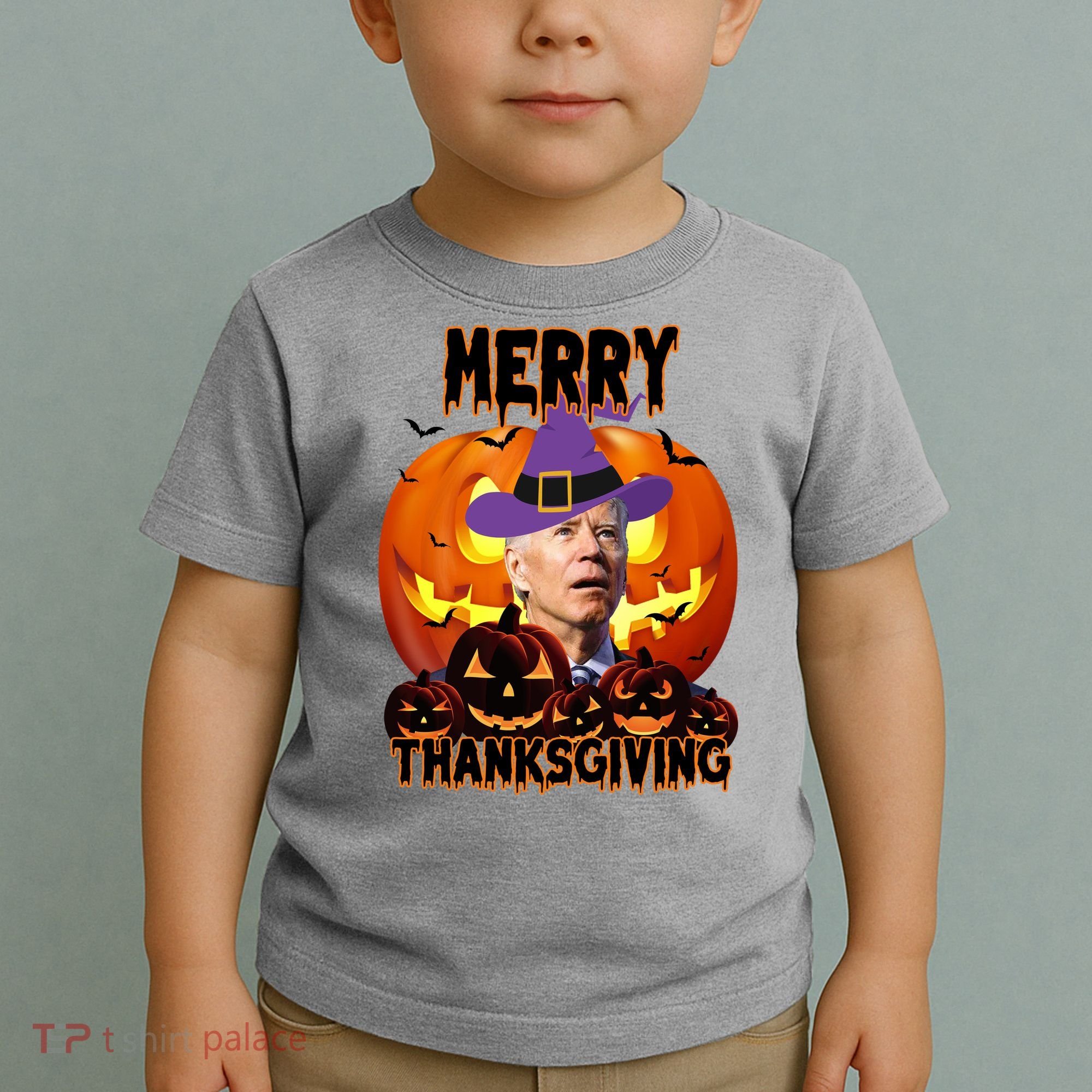 Merry Thanksgiving Funny Joe Biden Halloween Toddler T-Shirt