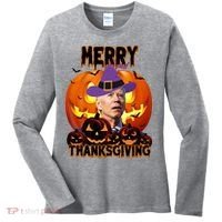 Merry Thanksgiving Funny Joe Biden Halloween Women's Long Sleeve Shirt thumb 0
