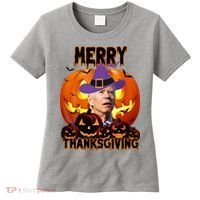 Merry Thanksgiving Funny Joe Biden Halloween Women's T-Shirt thumb 0