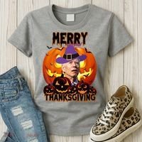 Merry Thanksgiving Funny Joe Biden Halloween Women's T-Shirt thumb 3