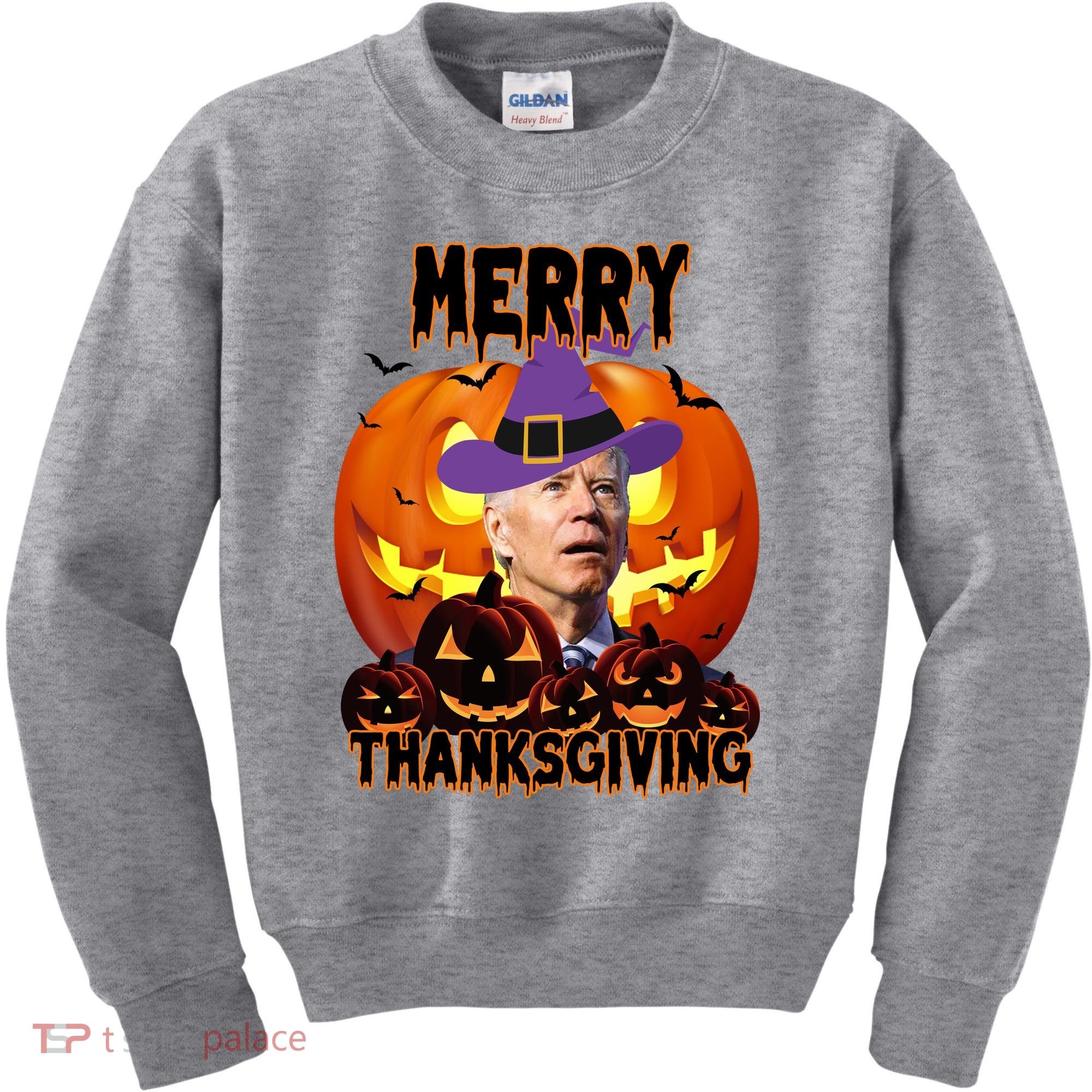 Merry Thanksgiving Funny Joe Biden Halloween Kids Sweatshirt