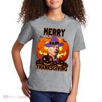 Merry Thanksgiving Funny Joe Biden Halloween Kids T-Shirt thumb 2