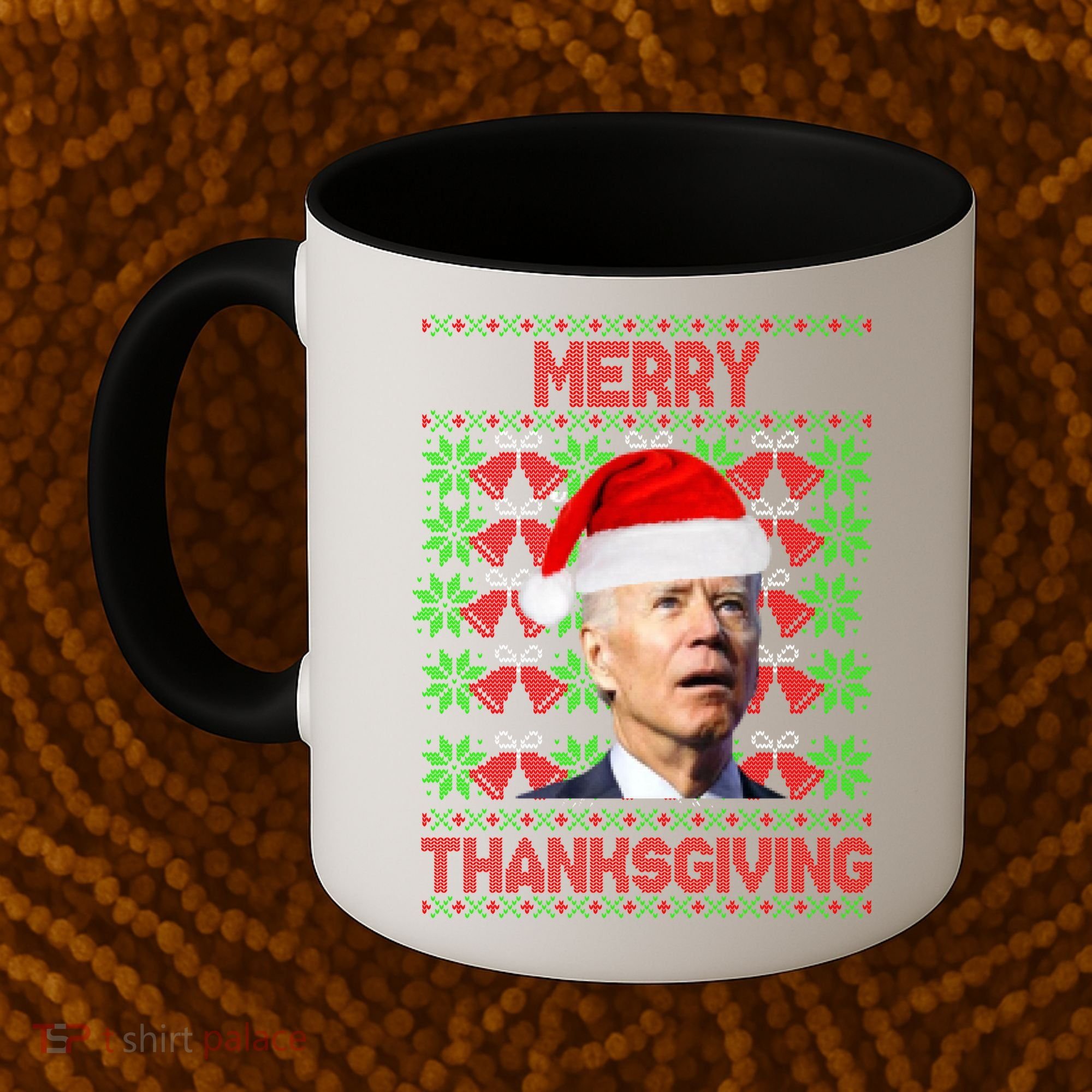 Merry Thanksgiving Funny Biden Ugly Christmas Coffee Mug