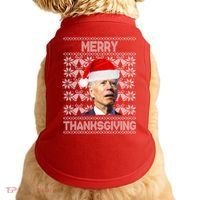 Merry Thanksgiving Funny Biden Ugly Christmas Doggie Tank thumb 0