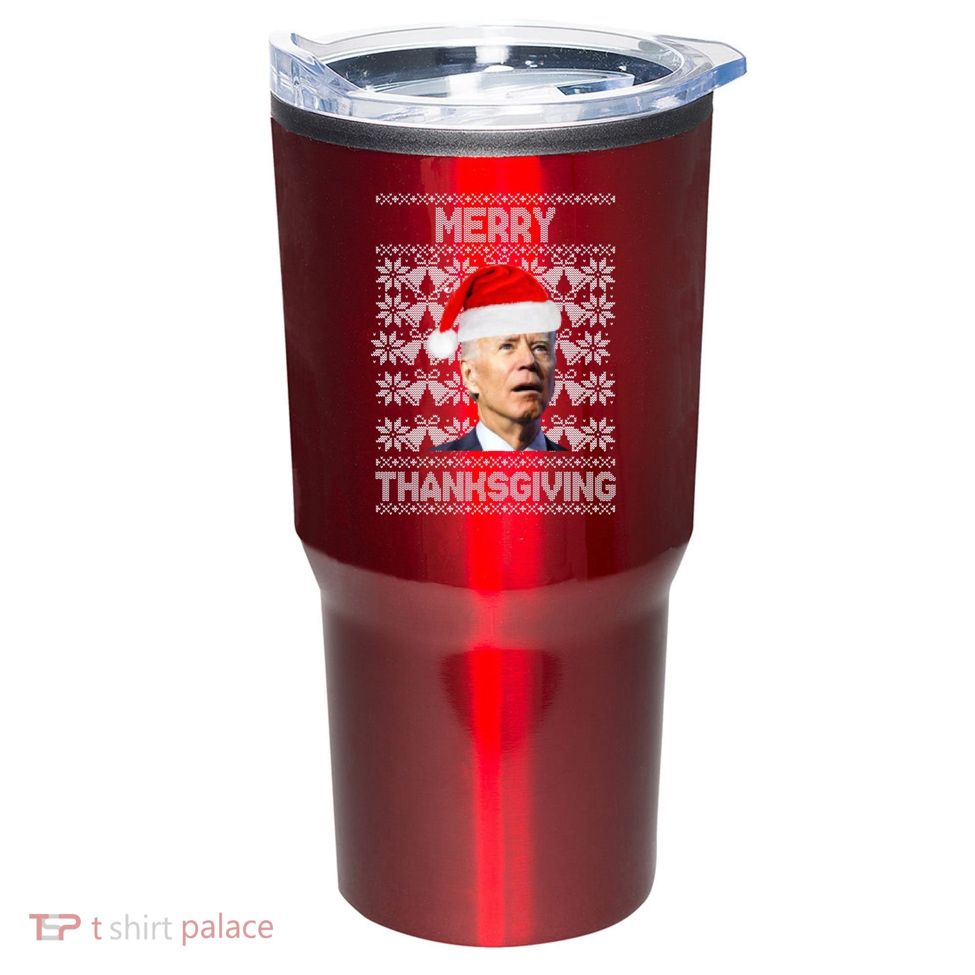 Merry Thanksgiving Funny Biden Ugly Christmas Tumbler
