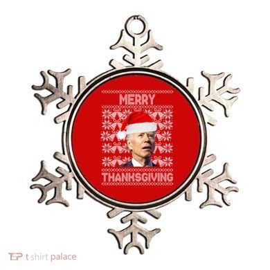 Merry Thanksgiving Funny Biden Ugly Christmas Ornament