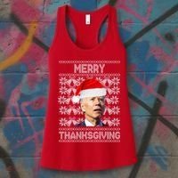 Merry Thanksgiving Funny Biden Ugly Christmas Women's Tank Top thumb 3