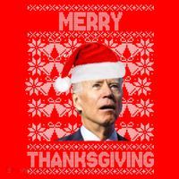 Merry Thanksgiving Funny Biden Ugly Christmas Women's Tank Top thumb 5