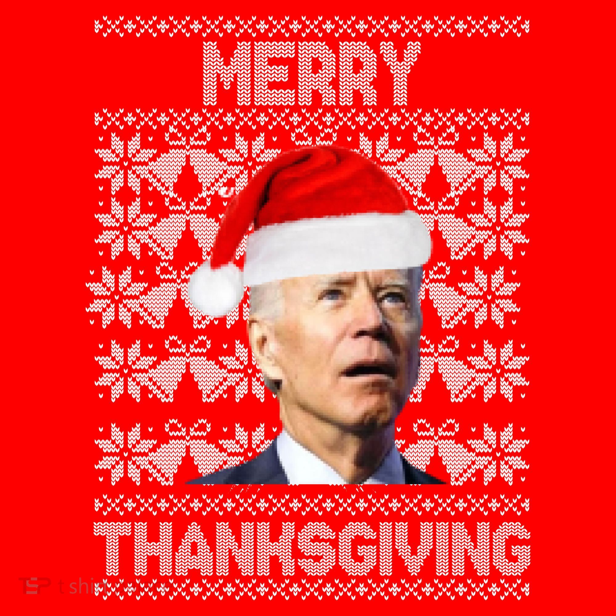 Merry Thanksgiving Funny Biden Ugly Christmas Women's Tank Top